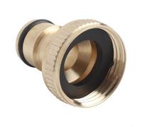 Conector de grifo de jardín de latón para manguera de agua de 3/4 a 1/2 pulgada con adaptador de liberación rápida y anillo de sellado de goma para sistemas de riego al aire libre, acabado dorado