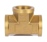 Conector de latón de ajuste en T de 3/4 pulgadas NPT hembra triple puerto para sistemas de aire de gas propano de alta presión 1200 PSI resistente para instalaciones de fontanería