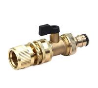 Conector de latón para tubería Adaptador de manguera Balve bola latón 3/4 ", conector rápido 16mm for extensor acoplamiento riego tubos(B-1pcs)