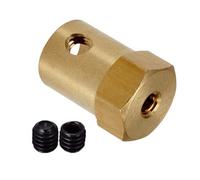 Conector de latón para tubería Conector de transmisión Motor acoplamiento eje latón Hexagonal con tornillos, llave, modelo ruedas coche, neumáticos(5mm)