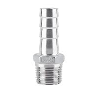 Conector de Lengüeta de Acero Inoxidable Lengüeta de Manguera Conector de de Manguera de Conexión de Tubería de Rosca Macho SS304 de Acero Inoxidable BSP 1/8 "~ 3/4" (1/2*15mm)