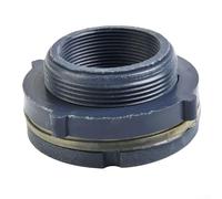 Conector de mamparo de plástico PVC con roscas internas y junta de sellado de silicona para fontanería hermética en riego, tanques de agua y piscinas (2 pulgadas)