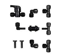 Conector de mamparo de tubo de 1/4 pulgadas para conectar para sistema de ósmosis inversa de agua, accesorio de tubo de agua (negro)