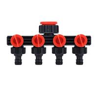 Conector de Manguera de Grifo de 4 Vías a Prueba de Fugas, 4 Salidas, Instalación Rápida para Riego de Jardines, Riego de Plantas, Frutas y Verduras