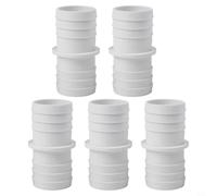 Conector de manguera de piscina de 38 mm, adaptador de plástico blanco para aspiradora y bomba de filtro, sello sin fugas para piscinas sobre el suelo para sistemas intex, paquete de 5