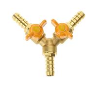 Conector de manguera en Y divisor de latón, válvulas de bolas para agua con 3 interruptores de aceite y para riego de jardín, divisor de latón
