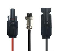 Conector de panel solar con 4 adaptadores de CC, cable de extensión de 16 AWG para 5,5 x 2,1 mm, 5,5 x 2,5 mm, 3,5 x 1,35 mm, 8 mm, cable de cobre resistente a la intemperie para central eléctrica