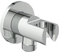 Conector de pared para ducha Ideal Standard, modelo Idealrain Atelier BC807AA, con soporte de ducha redondo, acabado cromado