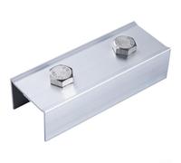Conector de soporte de panel solar, paquete de 8 empalmes de riel de aleación de aluminio resistente para uso en exteriores, resistente a la intemperie, 120 x 41 x 30 mm