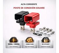Conector de terminal de batería de cobre, conector de litio de alta corriente 100A 200A para almacenamiento de energía, sistema solar, coche, RV, marina, 2 uds. 100A