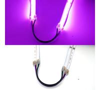 Conector de tira LED RGB/RGBW COB, 10Pcs 10mm/12mm Conector de ángulo LED, en forma de L, 4-Pin/5-Pin Conector para tira LED COB 10mm RGB/12mm RGBW (5P-12mm-RGBW, conector dual+cable)