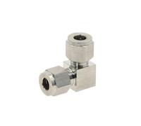 Conector de tubo neumático Conector de doble casquillo for compresor SS 304, acoplador compresión aire, adaptador codo acero con(10mm)