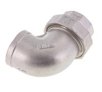Conector de unión de 90 grados Rp1 1/2'' hembra de acero inoxidable con junta cónica 16bar (224.8psi)