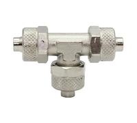 Conector en T, para manguera de 12/10 mm, SW 17, presión de trabajo máx. 18 bares, latón niquelado.