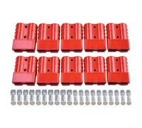 Conector estilo 50 Amp 10PCS 6AWG-12AWG Terminal de alta corriente para 12V 24V DC Solar RV para batería Negro (rojo)