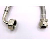 Conector flexible para manguera, 15 mm x 3/4" BSP, con codo, 300 mm