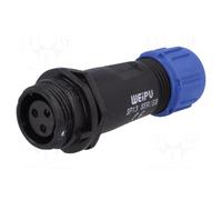 Conector hembra 3 pines ip68 redondo con rosca exterior aereo sp1311/s