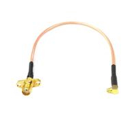 Conector hembra de 2 orificios para montaje en panel a cable flexible | macho MMCX de ángulo recto RG316(15CM)