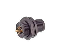 Conector hembra M12 de plástico for montaje en panel, IP67, con tuerca hexagonal frontal y trasera, 4, 5, 8 y 17 pines, rosca codificada, conectores M15(Female-2,SOLDER_M12_4 PIN A-CODE)