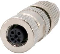 Conector M12, tipo D, hembra, recto, 4 polos, conector de crimpado (contactos IDC), 50V, 4A - 1 unidad