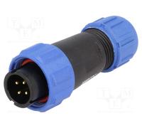 Conector macho 4 pines ip68 redondo con rosca exterior aereo sp1310/p4