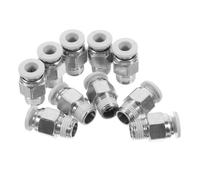 Conector Rápido de Inserción 1/8 Npt 6mm, Latón Niquelado, 10 Uds