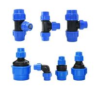 Conector rápido de tubo de PE, divisor de agua en T reductor de codo, acoplador de plástico de 63/50/40/32/25/20mm, accesorios de tubería de agua de granja 50X50X32