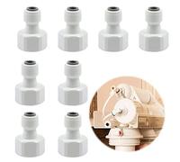 Conector Rápido Filtro Agua Adaptador - Accesorios Conversión Roscada de 1/2" a Conexión Rápida 1/4" para Ro ósmosis Inversa Tubería, 8 Piezas