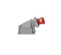 Interflex PCE Clavija Mural Estanca 63A 3P+N+T 400V 6h IP67 Rojo | Enchufe industrial de pared con 5 polos, conexion segura y resistente a la intemperie, modelo original PCE 535-6