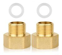 Conector reductor de buje hexagonal de latón de rosca BSP de 1/2hembra a 3/8 macho para gas (2 unidades)
