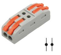 Conector regleta rapido 2 vías reutilizable con bloqueo de palanca em