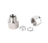 Conector roscado Accesorio recto de acero inoxidable 304, adaptador unión compresión doble férula, conector hembra M14-M20(8MM*M20)