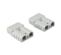 Conector solar de entrada de doble cable 50 A, carcasa gris roja para soporte fotovoltaico, cableado de enchufe de remolque (gris)