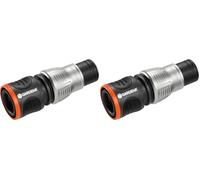 Conector stop Premium de Gardena, 13 mm (1/2 pulgadas) - 15 mm (5/8 pulgadas): Aquastop, resistente a las heladas, empaquetado (18253-20) (Paquete de 2)