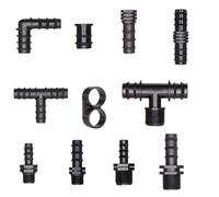 Conectores de agua de tubo de 16, 20 y 25MM, adaptador de acoplamiento igual, tapón de extremo en T, accesorios de púas para riego por goteo, 1/2 3/4'' Ex20pcs