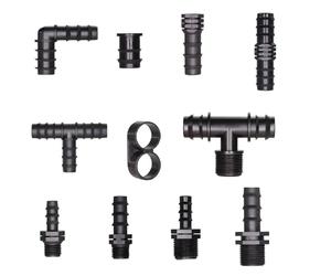 Conectores de agua de tubo de 16, 20 y 25MM, adaptador de acoplamiento igual, tapón de extremo en T, accesorios de púas para riego por goteo, 1/2 3/4'' Ax20pcs