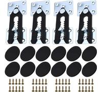 Conectores de esquina para sofás con sistema de cierre a presión y clip de tipo "aligator" - Juego de 4 unidades con tornillos y 12 deslizadores para muebles - Clips de conexión para esquinas de sofás