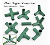 Conectores de soporte para plantas de 16mm, 10-30 Uds., 2/3/4/5 vías, soporte para invernadero de jardín, juntas de varilla, marco de construcción, accesorios fijos DIY 120 Degree Three-way 20pcs (16m