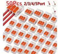 Conectores de terminales de enchufe rápido universal naranja de múltiples puertos para cables hasta 250 voltios y 32 amperios herramienta eficiente y compacta ideal para conexiones eléctricas rápidas