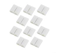 Conectores de tira LED sin soldadura de 4 pines de 10 mm para luces de cinta RGB 5050 3528 - Kit de clips sin huecos de 10 piezas para bricolaje