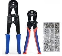 Conectores para cables, 330 terminales + 45 conectores, crimpadora con cortador