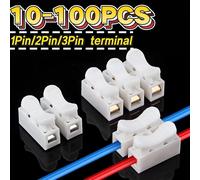 Conectores Rápidos de Cable 1P 2P Sin Soldadura Bloques de Terminales Sin Tornillo Abrazaderas de Muelle para Conexiones Eléctricas Electrónicas Reparación de Circuitos Uso Doméstico e Industrial CH-3