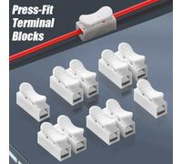 Conectores Rápidos de Cable 1P 2P Sin Soldadura Bloques de Terminales Sin Tornillo Abrazaderas de Muelle para Conexiones Eléctricas Electrónicas Reparación de Circuitos Uso Doméstico e Industrial CH-2