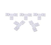 Conectores Tira de LED, 5PCS 4 Pin RGB 5050 Tira de luz LED 10mm Adaptadores de conector con clip de esquina sin soldadura(T Shape)