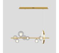 CONERY Lámpara de Tira Moderna Lámpara Colgante de Cristal con Forma de Globo Dorado con Tira de luz LED Luces Colgantes de racimo Ajustables de Mediados de Siglo para Dormitorio con Isla de Cocina