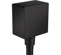 conexión de manguera AXOR Starck FixFit del tamaño de una mano, con dispositivo anti-retorno y ángulo de plástico, 26455670, Color: negro mate