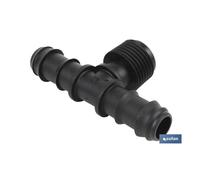 Cofan Conector T Doble Empalme y Rosca 1/2 para Riego por Goteo