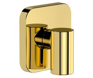 Conexión mural hansgrohe FixFit Fine Q con desconector, 28884990, Color: Óptica Oro Pulido