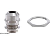 Conexión roscada de acero inoxidable WISKA con tuerca de contrapresión M40x1,5, incluyendo junta tórica de acero inoxidable (1.4305). Longitud de la rosca: 8,0 mm. Cantidad: 1 unidad