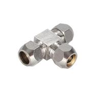 Conexiones neumáticas tipo T de latón - Adaptador de compresión de tubo de diámetro exterior de 4/6/8-16 mm - Conector en T duradero y eficiente(14mm)